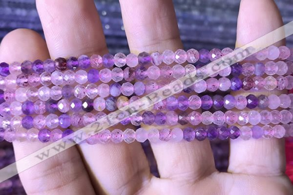 CRB2607 15.5 inches 3*4mm faceted rondelle mixed quartz beads