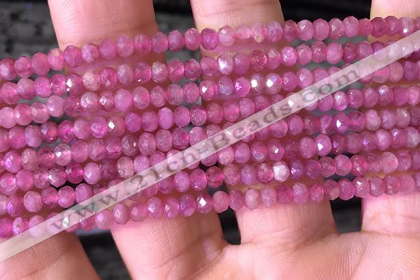 CRB2612 15.5 inches 2*3mm faceted rondelle ruby gemstone beads