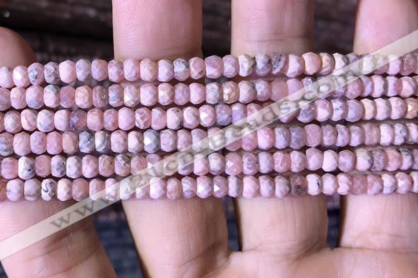 CRB2618 15.5 inches 2.5*4mm faceted rondelle rhodochrosite beads