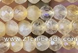 CRB2632 15.5 inches 3*4mm faceted rondelle citrine gemstone beads