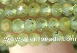 CRB2636 15.5 inches 3*4mm faceted rondelle peridot gemstone beads