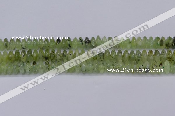 CRB265 15.5 inches 5*12mm rondelle green rutilated quartz beads