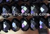 CRB2653 15.5 inches 4*6mm faceted rondelle black spinel beads