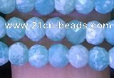 CRB2669 15.5 inches 3*4mm faceted rondelle amazonite beads