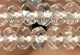 CRB2670 15.5 inches 4*6mm faceted rondelle white crystal beads