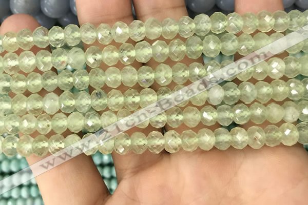 CRB2671 15.5 inches 4*6mm faceted rondelle prehnite beads