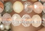 CRB2672 15.5 inches 4*6mm faceted rondelle mixed rutilated quartz beads