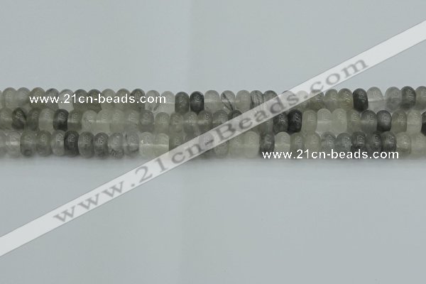 CRB2805 15.5 inches 4*6mm rondelle cloudy quartz beads wholesale