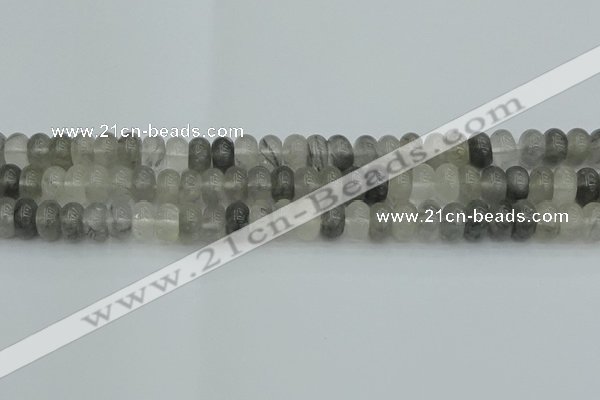 CRB2806 15.5 inches 5*8mm rondelle cloudy quartz beads wholesale