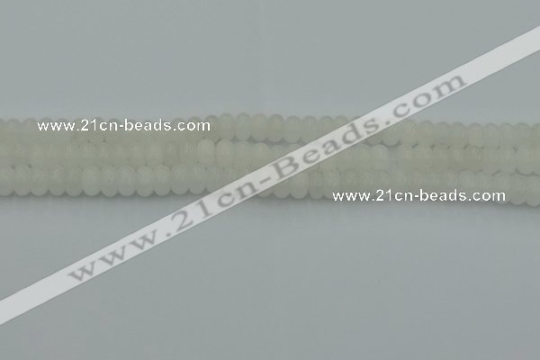 CRB2810 15.5 inches 4*6mm rondelle white jade beads wholesale