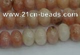 CRB2842 15.5 inches 6*10mm rondelle red plum blossom jade beads