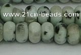 CRB2852 15.5 inches 6*10mm rondelle sesame jasper beads