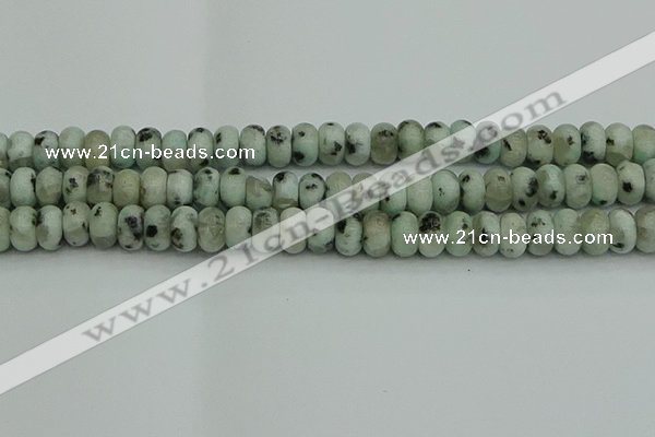 CRB2852 15.5 inches 6*10mm rondelle sesame jasper beads