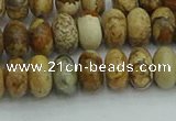 CRB2856 15.5 inches 5*8mm rondelle picture jasper beads