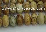 CRB2857 15.5 inches 6*10mm rondelle picture jasper beads