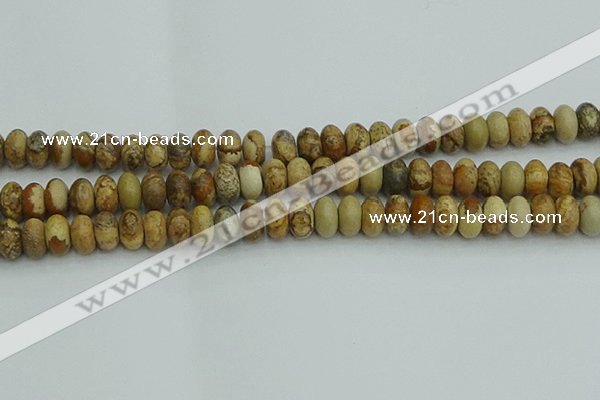 CRB2857 15.5 inches 6*10mm rondelle picture jasper beads