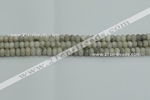 CRB2860 15.5 inches 4*6mm rondelle grey agate beads