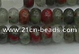 CRB2871 15.5 inches 5*8mm rondelle blood jasper beads