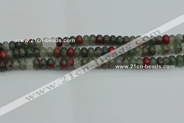 CRB2871 15.5 inches 5*8mm rondelle blood jasper beads