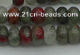 CRB2872 15.5 inches 6*10mm rondelle blood jasper beads