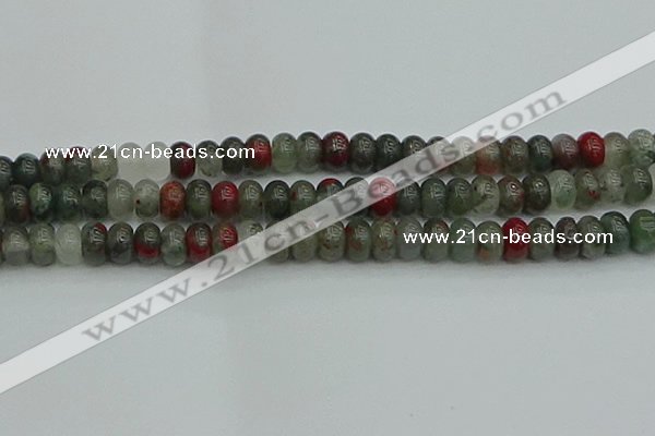 CRB2872 15.5 inches 6*10mm rondelle blood jasper beads