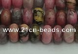 CRB2886 15.5 inches 5*8mm rondelle rhodonite beads wholesale