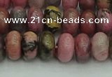 CRB2887 15.5 inches 6*10mm rondelle rhodonite beads wholesale