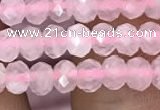 CRB3000 15.5 inches 3*4mm faceted rondelle rose quartz beads