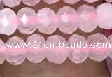 CRB3001 15.5 inches 4*6mm faceted rondelle rose quartz beads