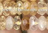 CRB3013 15.5 inches 6*10mm faceted rondelle citrine beads