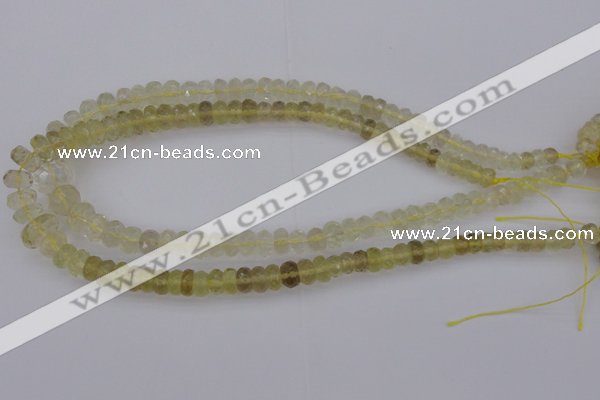 CRB303 15.5 inches 5*8mm - 10*14mm faceted rondelle lemon quartz beads