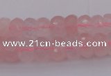 CRB304 15.5 inches 5*8mm - 10*14mm faceted rondelle rose quartz beads