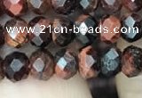 CRB3042 15.5 inches 4*6mm faceted rondelle red tiger eye beads