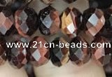 CRB3043 15.5 inches 6*8mm faceted rondelle red tiger eye beads