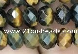 CRB3047 15.5 inches 6*8mm faceted rondelle mixed tiger eye beads