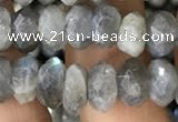 CRB3049 15.5 inches 5*8mm faceted rondelle labradorite beads