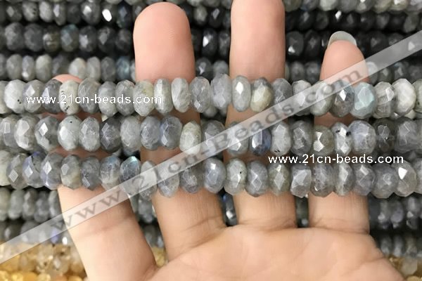 CRB3049 15.5 inches 5*8mm faceted rondelle labradorite beads