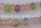 CRB306 5*8mm - 10*14mm faceted rondelle multicolor quartz beads