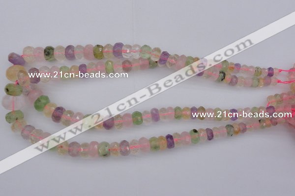 CRB306 5*8mm - 10*14mm faceted rondelle multicolor quartz beads