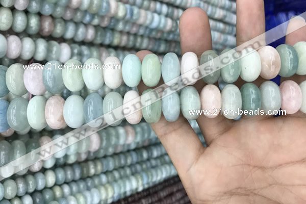 CRB3064 15.5 inches 8*14mm rondelle morganite gemstone beads