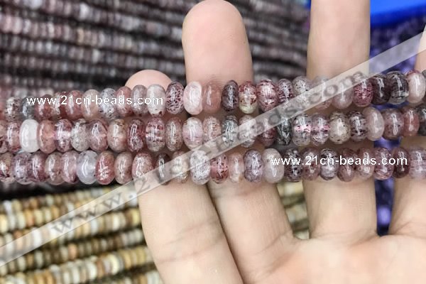 CRB3067 15.5 inches 5*8mm rondelle strawberry quartz beads