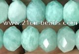 CRB3072 15.5 inches 5*8mm faceted rondelle amazonite gemstone beads