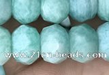 CRB3073 15.5 inches 7*10mm faceted rondelle amazonite gemstone beads