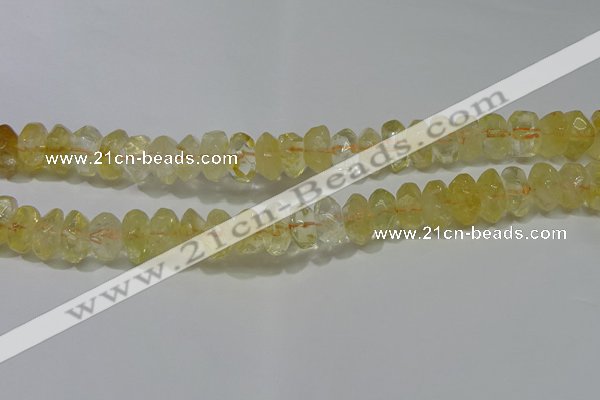 CRB308 15.5 inches 8*12mm faceted rondelle citrine gemstone beads