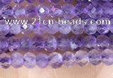 CRB3102 15.5 inches 2*3mm faceted rondelle tiny light amethyst beads