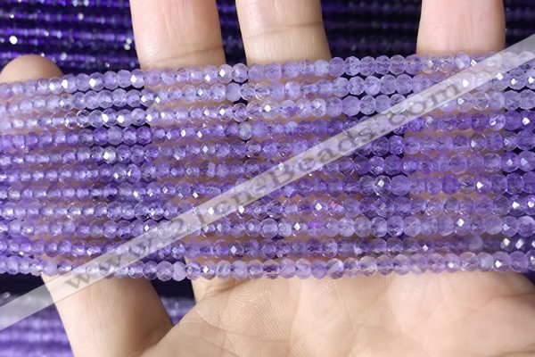 CRB3102 15.5 inches 2*3mm faceted rondelle tiny light amethyst beads