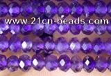 CRB3103 15.5 inches 2*3mm faceted rondelle tiny amethyst beads