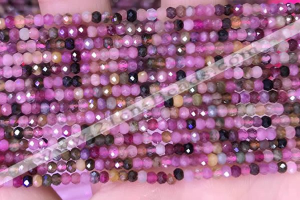 CRB3108 15.5 inches 2*3mm faceted rondelle tiny tourmaline beads