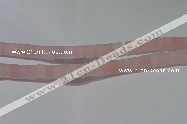 CRB311 15.5 inches 8*12mm tyre matte rose quartz beads wholesale