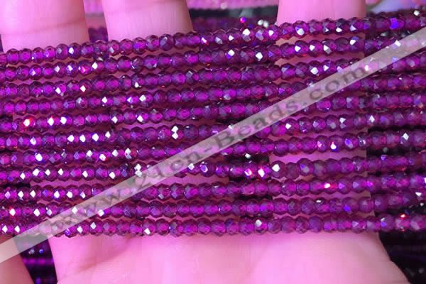 CRB3112 15.5 inches 2*3mm faceted rondelle tiny garnet beads